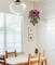 Fake Hanging Flowers with Basket, Artificial Morning Glory Hanging Plants Faux Spring Flowers(Pink Purple)
